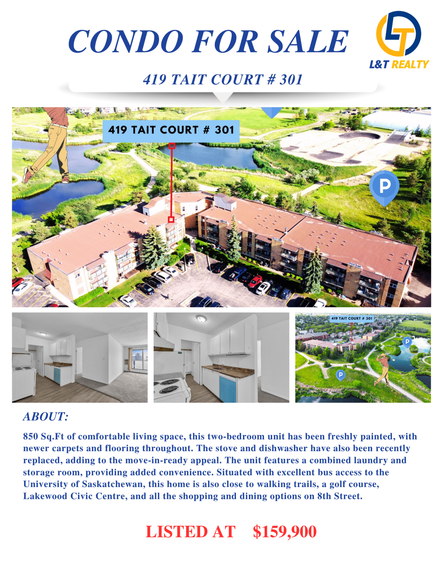 Public Open House 10/05周日2-4PM, 419 Tait Court # 301——林与唐地产
